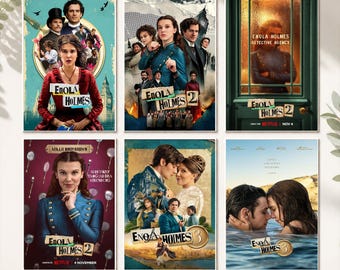 Enola Holmes Collection Movie Poster Print Mystery Film Wall Art Vintage Cinema Decor Collector Gift Unframed