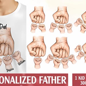 Aangepaste Vaderdag Fist Bump Bundle.Vaderdag png-bundle, baby peuter kind vader bestand,