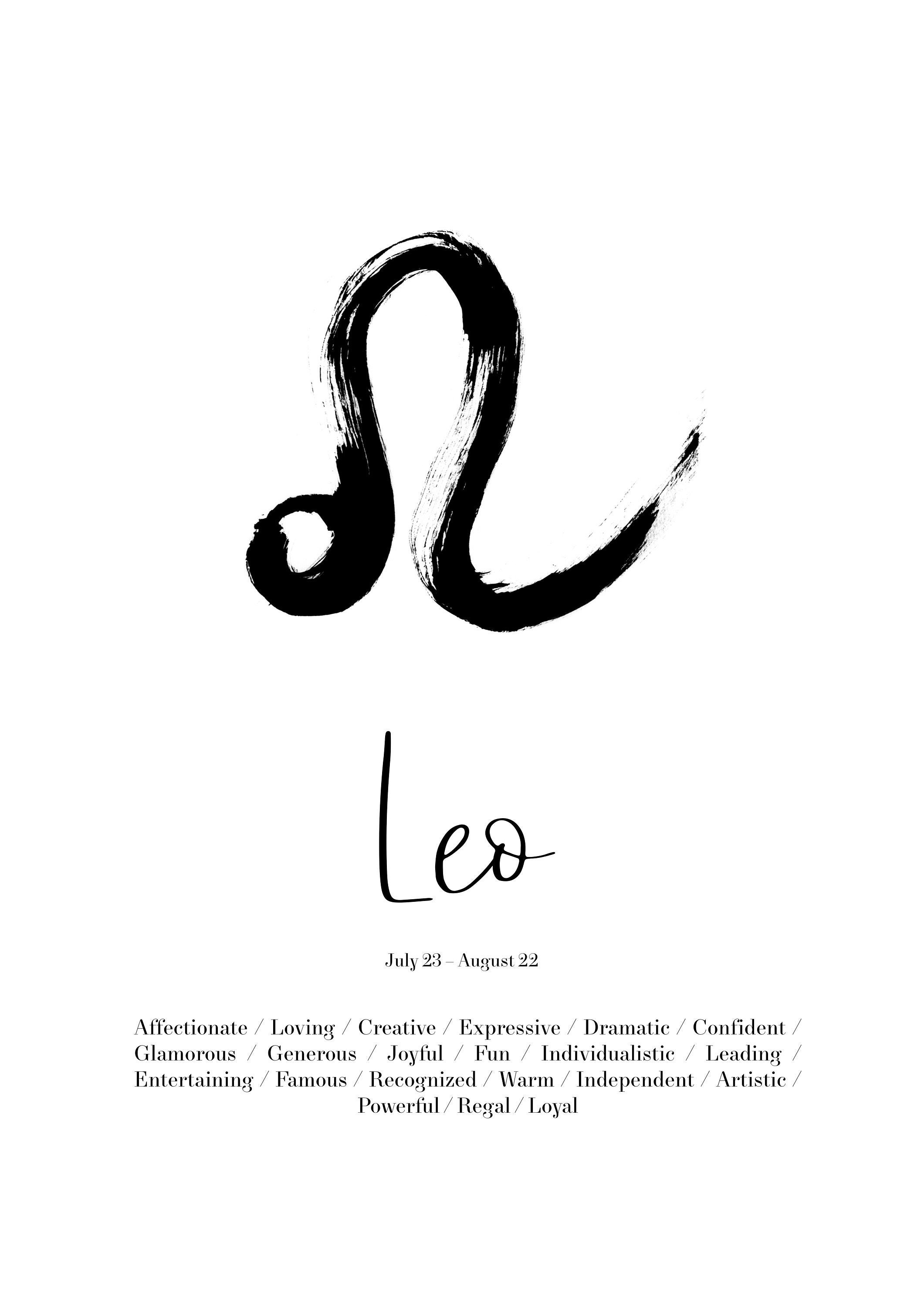 Leo Zodiac Astrology Digital Art Star Sign Poster Etsy