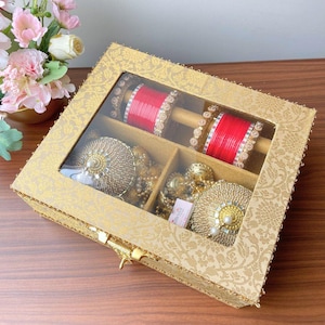 Indian Regal Braut Chooda, Kaleera & Bangle Box - Indisches Hochzeitsgeschenk | Kundenspezifische Chura Aufbewahrungsbox