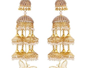 Punjabi Golden Ghungroo Antique Rust Dome Bridal Kaleera With Butterfly Motifs | Indian Wedding Bride