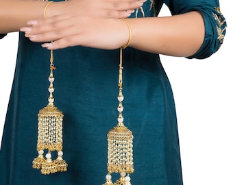 Punjabi Golden Minimalist Short Pearl Strings Bridal Kaleera | Indian Wedding For Bridal Kaleera - No Personalization