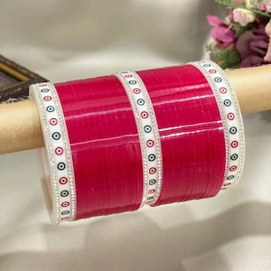 Punjabi Designer Red Bridal Chooda With Shimmer Bangles | Elegant Indian Wedding Chuda For Bride | Punjabi Bride - No Personalization