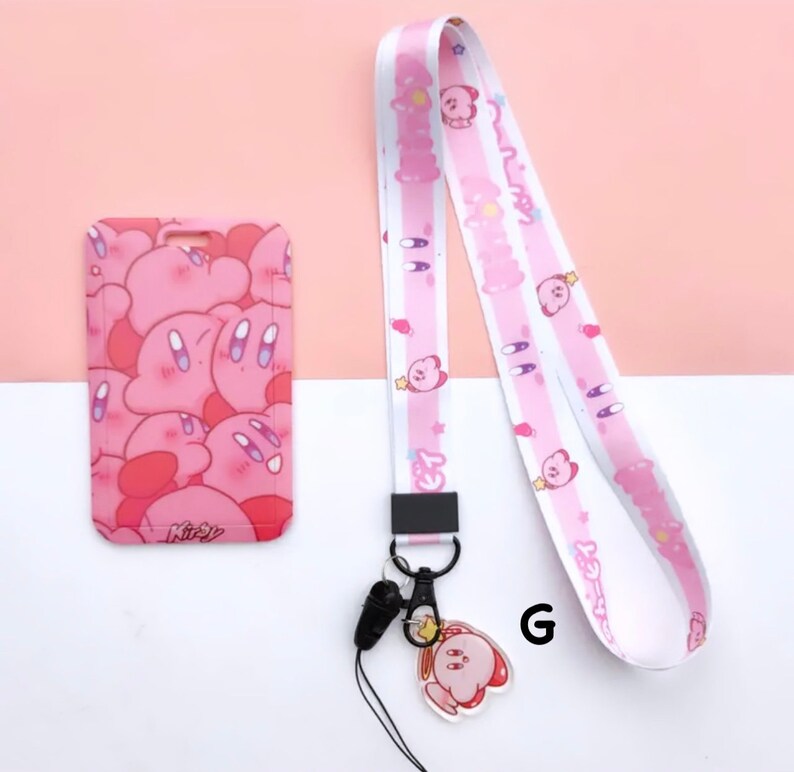 Kirby Lanyard Kirby Badge Holder Kirby Accessories Kirby Etsy