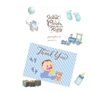 Carte de remerciement NUMÉRIQUE pour bébé garçon, téléchargement immédiat, imprimable