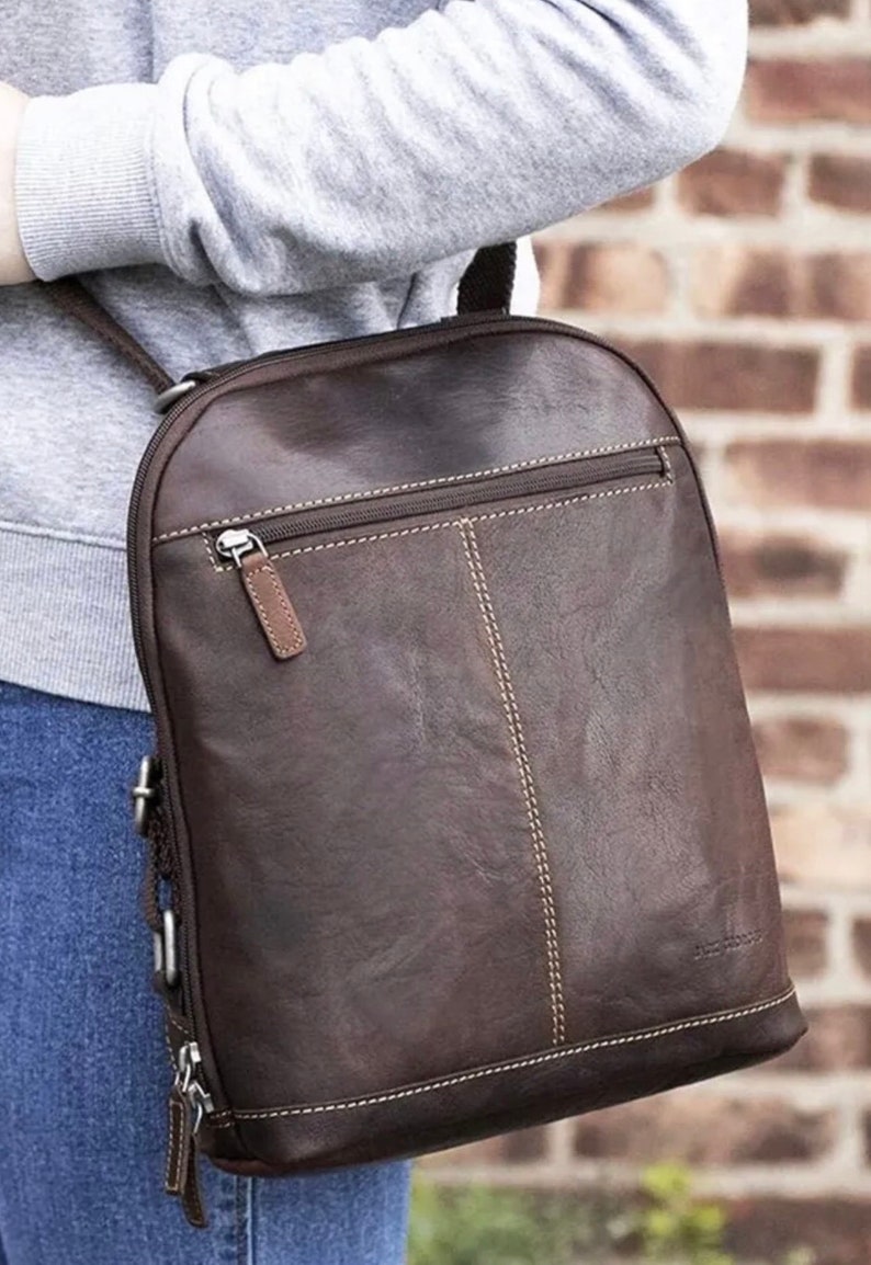 Jack voyager Leather Convertible Backpack Messenger Bag Etsy