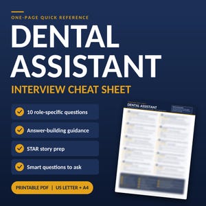 Fiche récapitulative pour l'entretien d'assistant dentaire | 10 questions, préparation STAR (PDF)