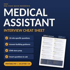 Medical Assistant Interview Cheat Sheet | 10 Questions, STAR Prep (PDF)