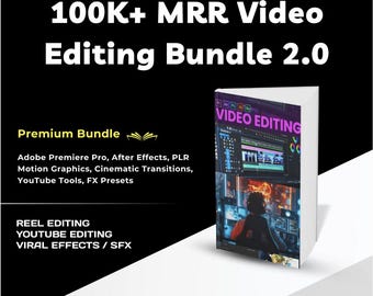 100 GB Viral Reels Video Editing Assets Bundle: Transitions, Overlays, SFX (Digital Download)