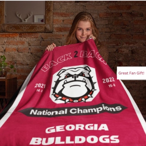 GEORGIA Bulldogs Personalized 50"x60" Championship Blanket.  Fan, gift, College, Football, Sofa, Throw, Bedroom, Fleece, Adult, Kids