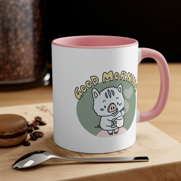 Shikataro Inocchi mug coffee lover mug cute cozy mug character pig coffee mug coffee lovers mug left handed friendly mug cute kawaii mug