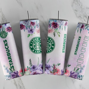 I love you latte florales Design für 20 Oz Skinny Becher | Sublimationsdesigns digitaler Download | Stern Kaffeebecher Motive png 2023