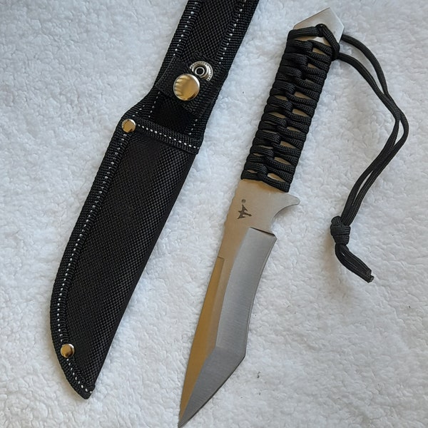 Outdoor Survival 250 mm Stainless Steel Fixed Knife with Nylon Sheath