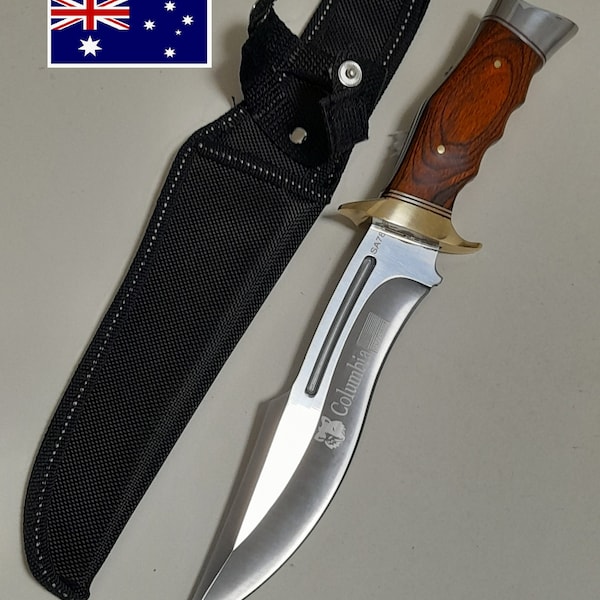 Large Bowie Knife COLUMBIA SA78 Full Tang Fixed Knife Hunting Survival Camping Outdoor