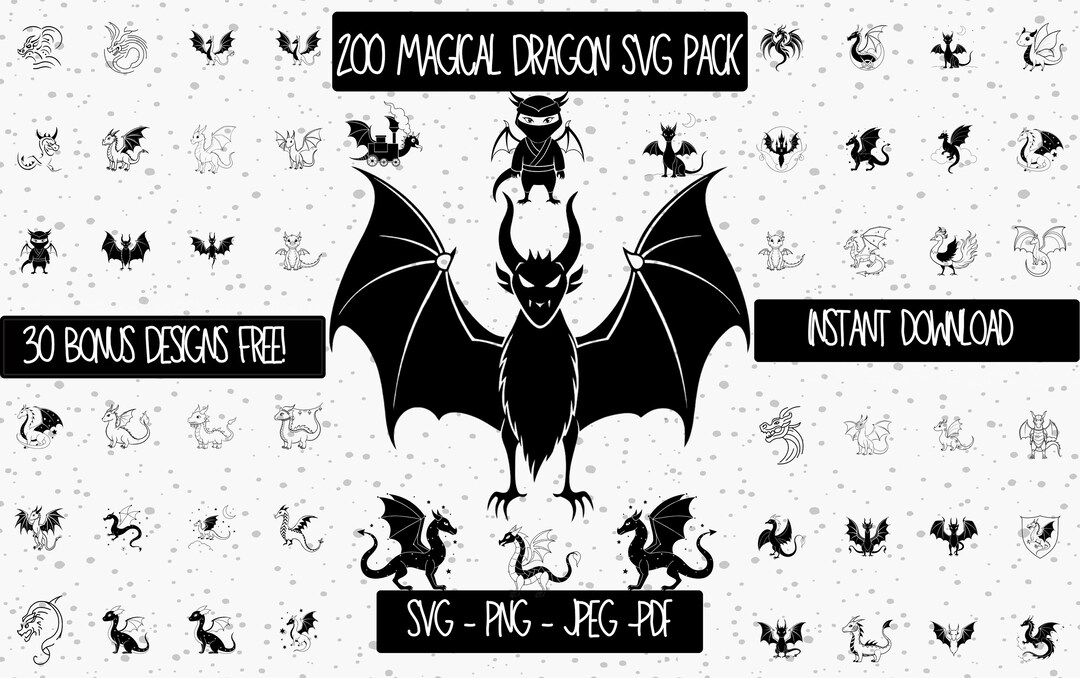 Dragon SVG Files - Cricut -dragon PNG - Clipart - Dragon Head Cricut ...