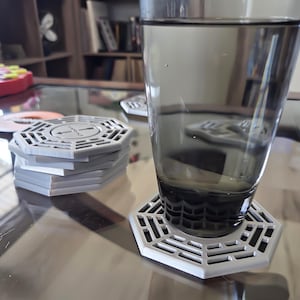 Coasters inspired by the Dharma Initiative from the show Lost - Set of 8