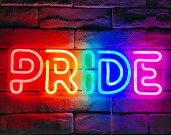 Pride Neon Sign LGBTQ Pride Deco Love is Love LED Neon Light for Wall Decor USB Powered Gay Pride Neon Light for Gay Bar Party Night Club