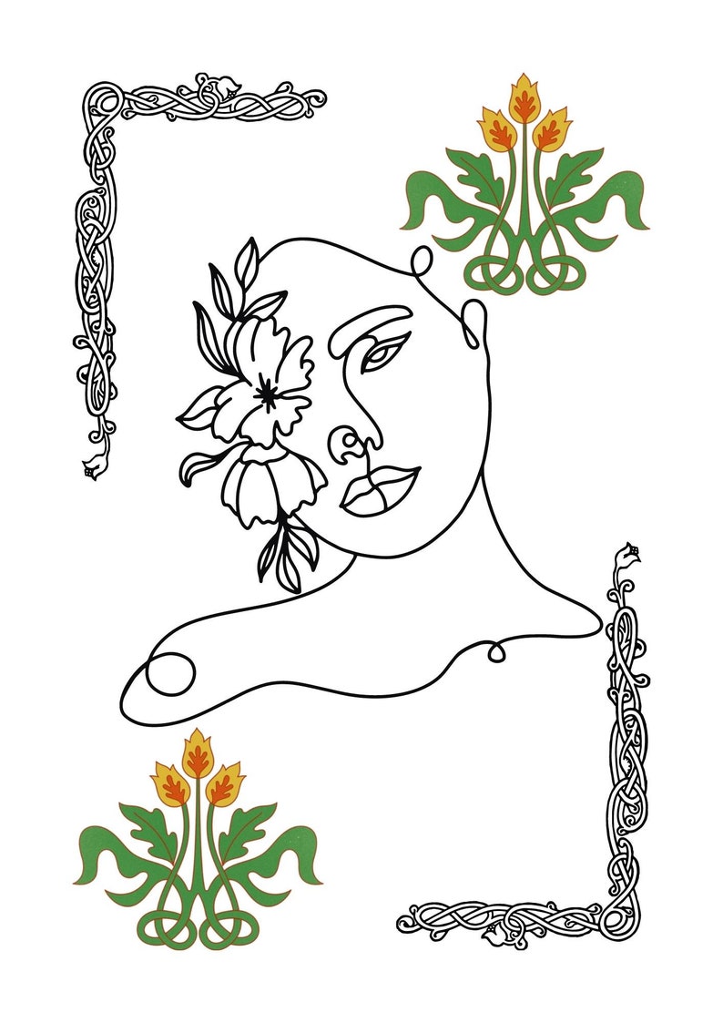 Art Nouveau Autumn Coloring Book image 2