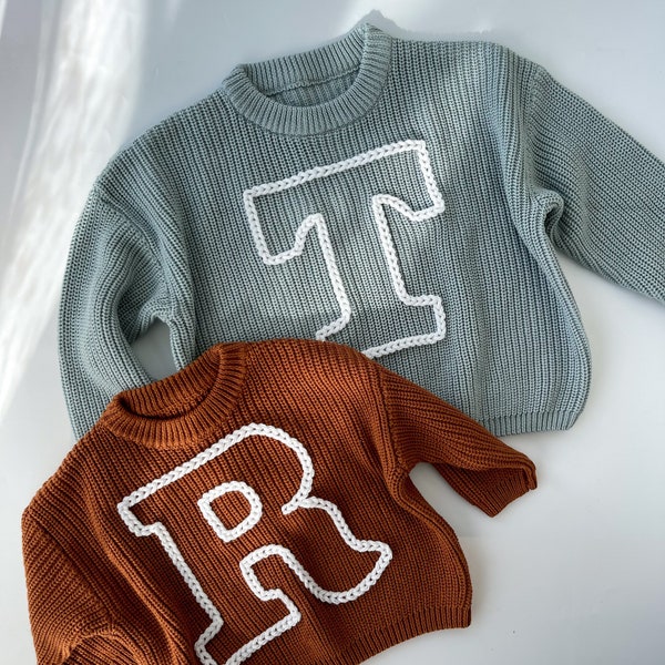 Personalised knitted sweater,Initial embroidered sweater, Baby and child sweater, Kids name jumper, Personalised jumper, Sprinkle sweater,