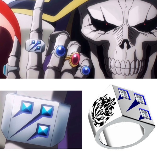 Anime OVERLORD Shooting Star Cosplay Ring YGGDRASIL Ainz Ooal Gown Momonga Unisex Rings Jewelry Prop Accessories Gift , Anime Cosplay