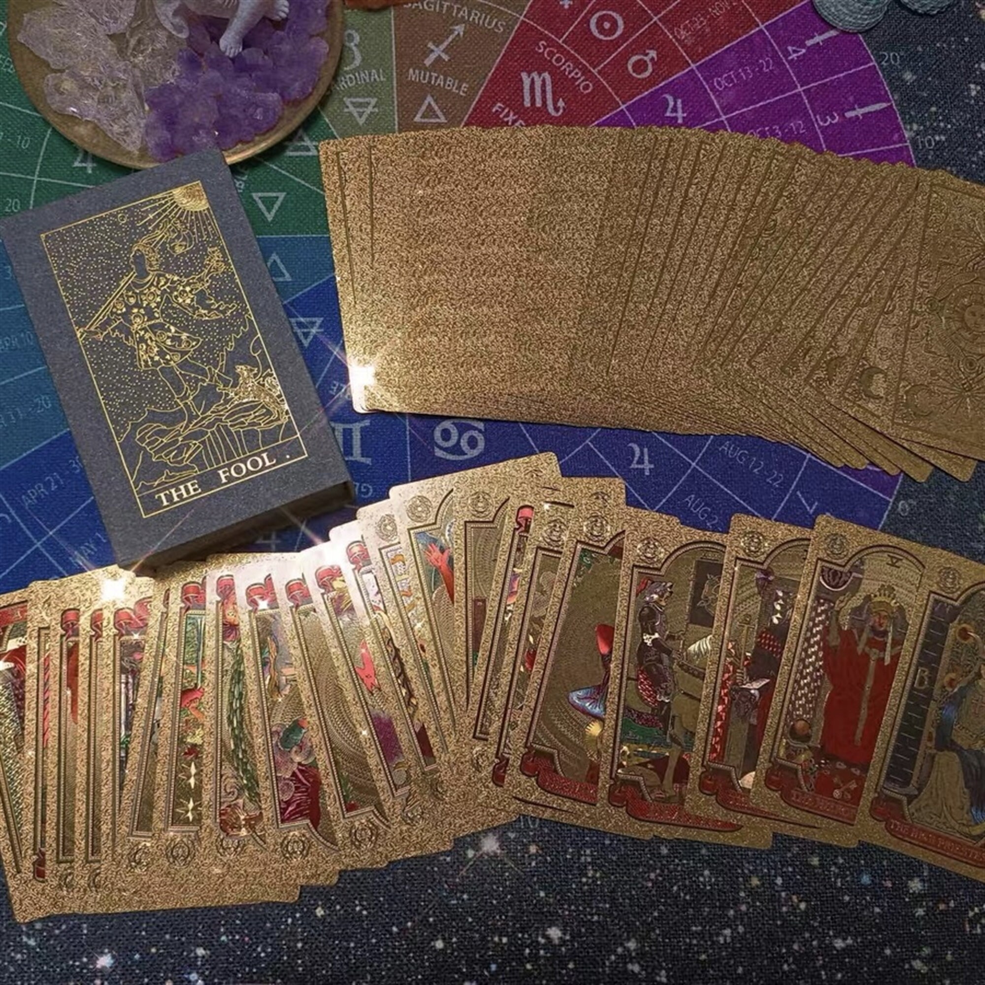 Tarot Cardgold Foil Tarot Deckbeautiful Tarot Decktarot Etsy Australia