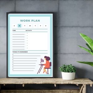 Premium Work Plan Booklet, Weekly Progress, Goal Setting.