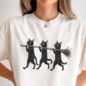 T-shirt Chat Noir Halloween, T-shirt Chat Sorcière