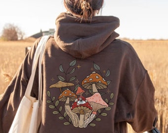 Sweat à capuche champignon, sweat-shirt nature, Witchy Goblincore, sweat à capuche esthétique, sweat à capuche backdesign surdimensionné tendance