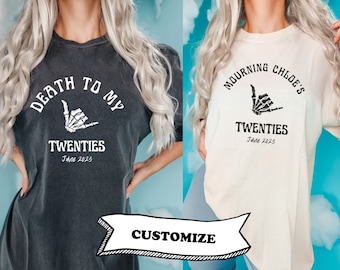 30th Birthday Group Shirts, Death to my youth,Girls Weekend Shirts, RIP to my twenties Tee,Birthday Crew Tshirts,Dirty Thirty Party Crew
