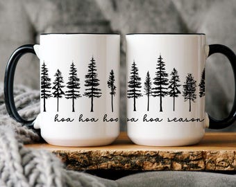 Hoa Hoa Season Mug, Autumn Fall Ceramic Coffe Mug,Hoa Hoa Tea Cup, Gift for Book Lover