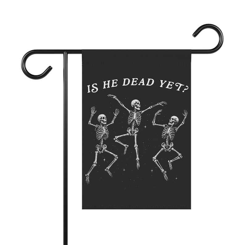 Drapeau de jardin squelette subtil Fuck Trump, drapeau d'Halloween amusant, décoration d'Halloween extérieure libérale, drapeau anti-maga, bannière anti-Trump image 2