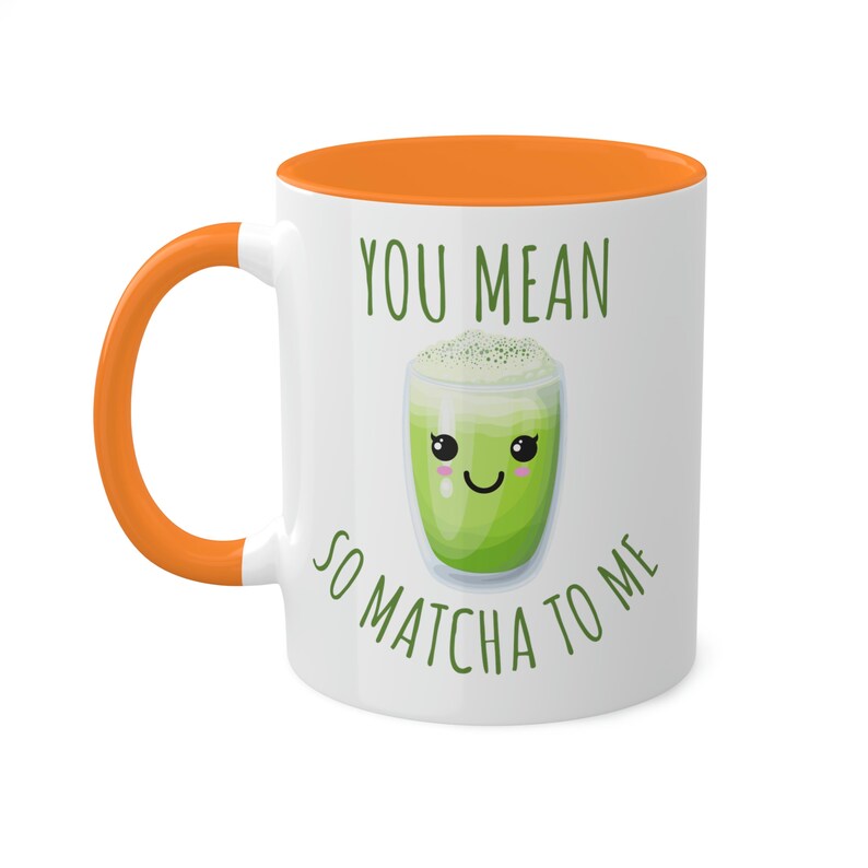 Cute Matcha Mug, Matcha Lover Gift, Green Tea Mug, Green Tea Lover Gift, Cute Coffee Mug, Funny Foodie Gift, Matcha Latte image 5