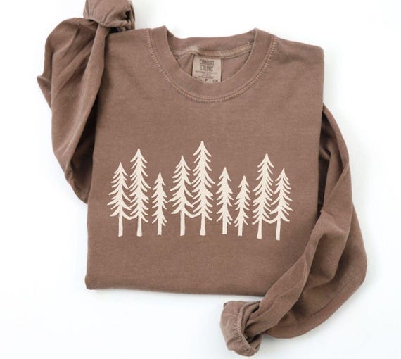 Tree Long sleeve Comfort Colors T Shirt, Wintercore Minimalist Tshirt, nature lover gift, Long sleeved Comfort Colors t-shirt