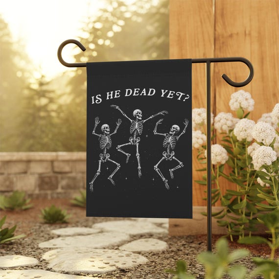 Subtle Fuck Trump Skeleton Garden Flag,funny halloween flag, Liberal Outdoor Halloween Decor, anti maga flag,Anti Trump Banner