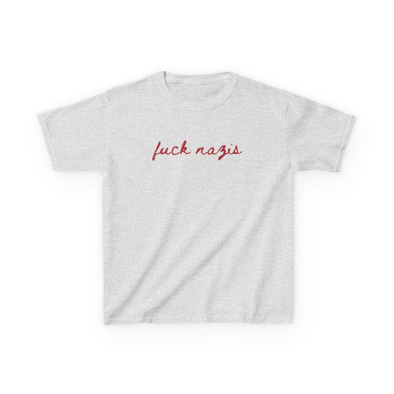 Fck AFD Shirt, FCK NZS Tshirt, fuck nazis Cropped T-Shirt, Cropped Baby Tshirt,90s Look,Soft Girl Aesthetic Ash