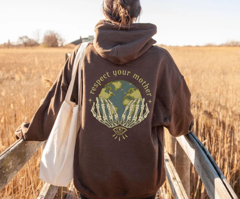 Respect your Mother,Earth Day Hoodie,Protect our Planet,There is no Planet B,Earth Awareness,Climate Change Tee,Mother Earth Sweater Dark Chocolate