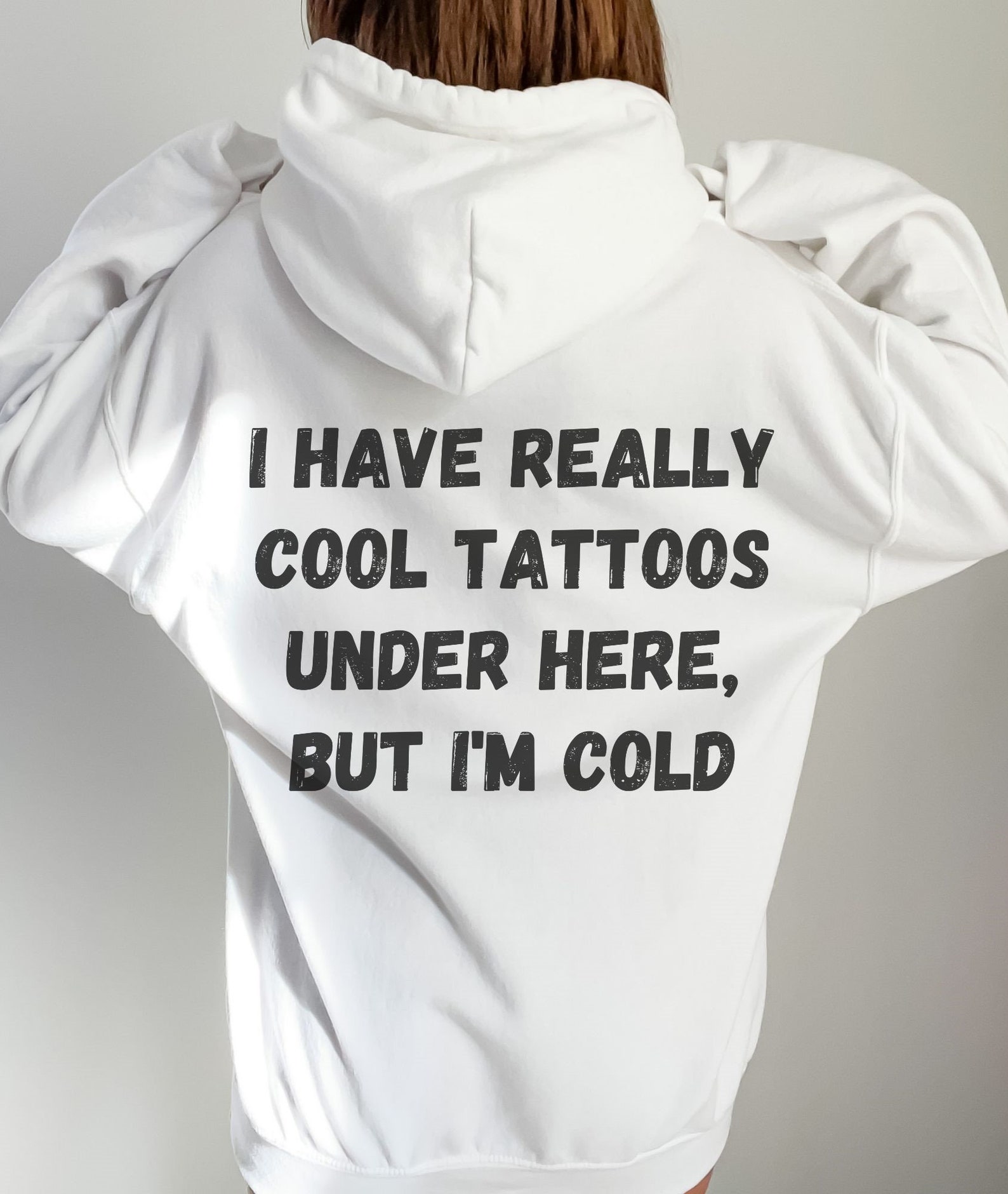 Cool Tattoos but Im Cold Hoodie Plus Size Tattoo Sweatshirt - Etsy