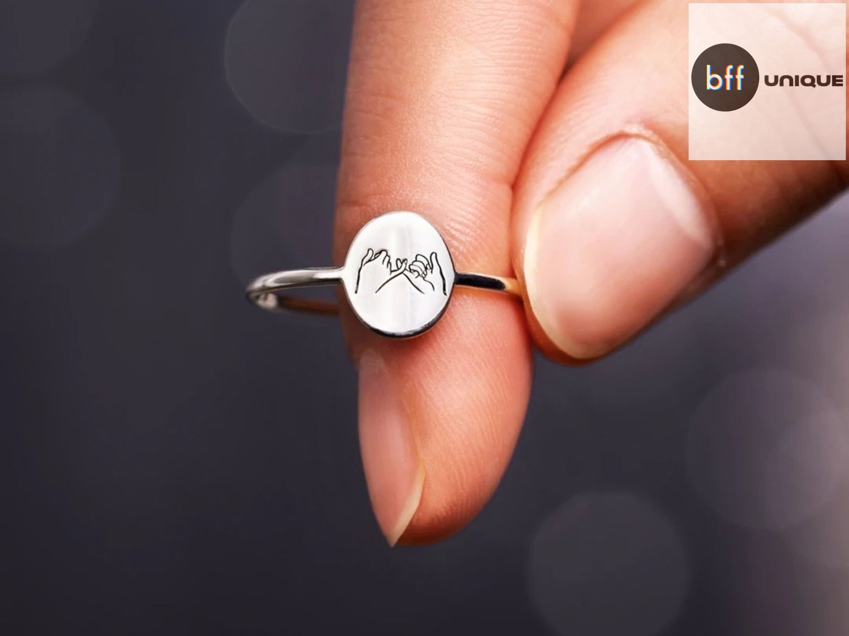 LParkin Friendship Gifts Best Friend Rings for 2 Cute Keyring You