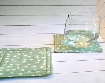 Linen Coaster Set of 4, Sage or Jade