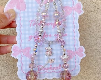 Y2K Beaded Phone Charm: Kpop Keychain Bag Accessory
