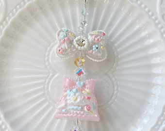 Kawaii Hand-Painted Beads Bag Charm|Unique Keychain Backpack Chain|Gifts for Her Birthday Surprise|Handmade Pendant Accessories
