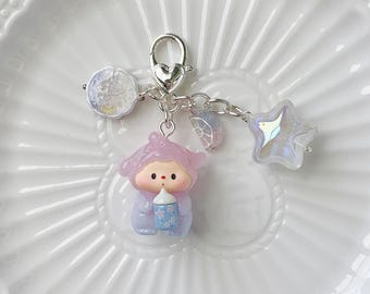 Kawaii AMLLS Bunny Ozai Character Anime Keychain: Handmade Bag Charm,Key Pendant