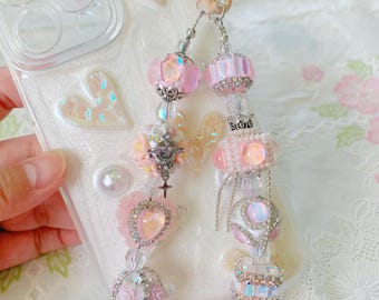 Handmade Beaded Phone Charm – Princesscore Keychain Accessory