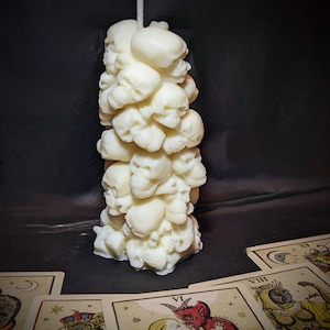 Pile o' skulls pillar candle