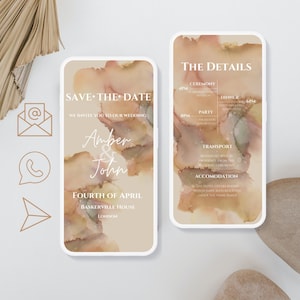 Digital Wedding Invitation Mobile Invitation Phone Invitation editable electronic invitation instant invitation digital save the date evite