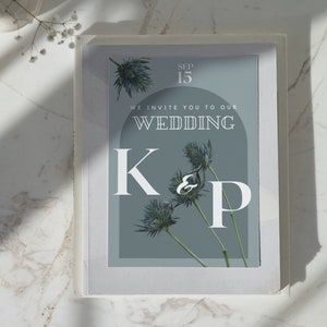Wedding Invitation Blue Invitation Template Printable Wedding Invitation Floral invite editable navy Blue invitation download wedding set