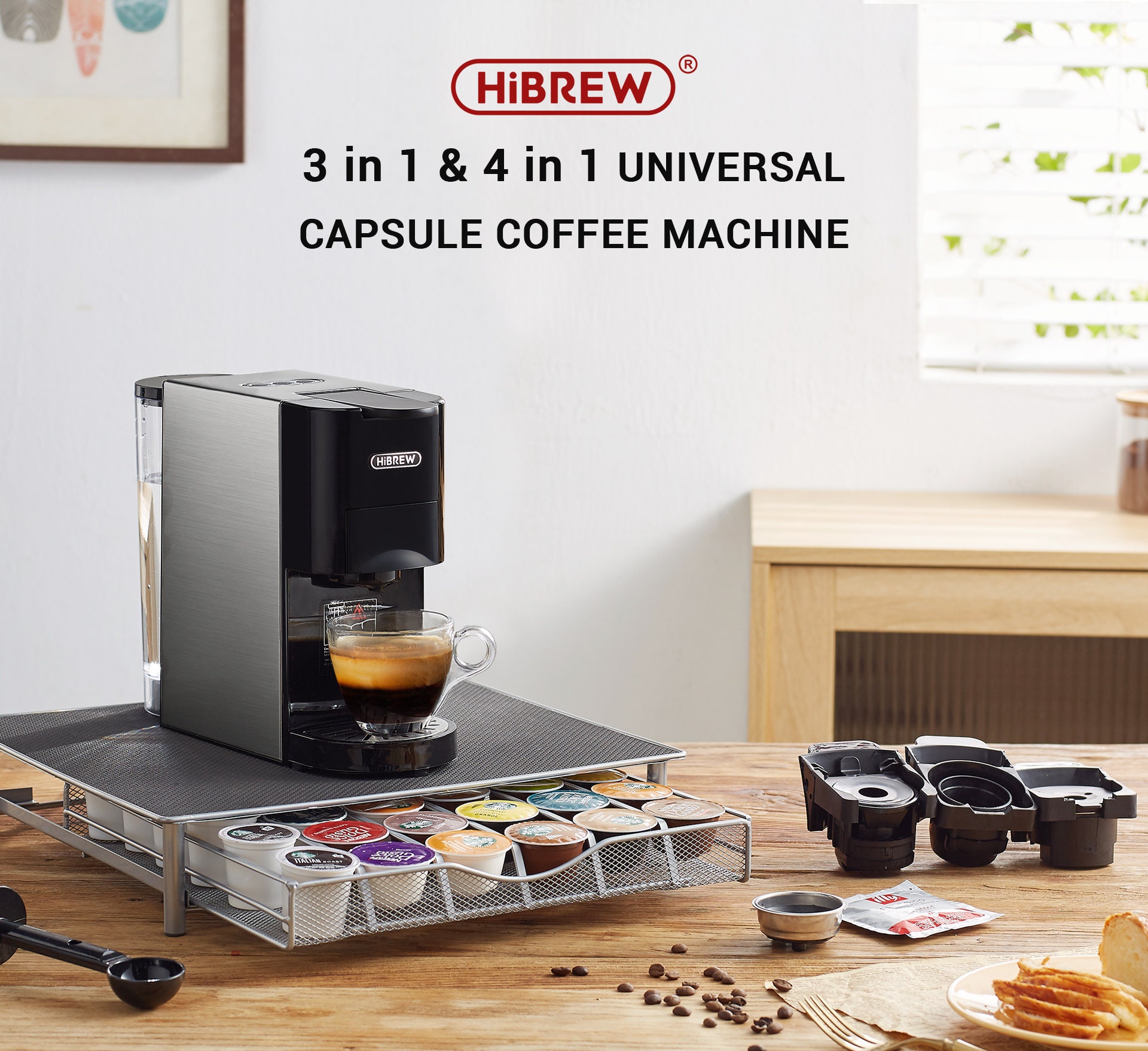 Hibrew Coffee Machine 4in1 Multiple Capsule Espresso H3 