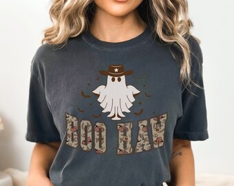 Halloween Boo Haw Shirt Comfort Colors, Halloween Vintage Tshirt, Cowboy Halloween Shirt, Country Cowgirl Halloween Shirt Cowboy Ghost Shirt