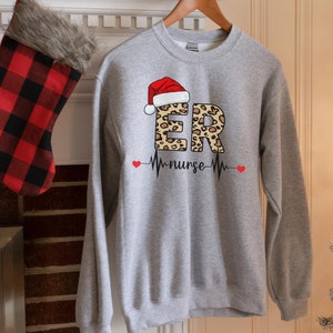 ER Nurse Sweatshirt, Christmas Emergency Nurse Shirt, Christmas ER Nurse Gift, Gift for New ER Nurse, Registered Emergency Nurse Sweatshirt