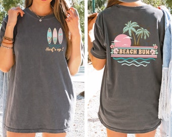 Summer Comfort Color Shirt, Vintage Summer Surf T-shirt, Beach Bum Shirt, Retro Summer Shirts, Summer Lake Graphic Tee, Womens Camping Shirt